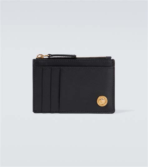 versace tumbled leather card holder|Versace card holders for men.